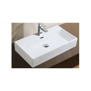 Adelmo Over the Counter Vessel Ceramic Basin Sink, Glossy White 