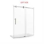 Tina 60" Curved Shower Door with Base- Left Opening 