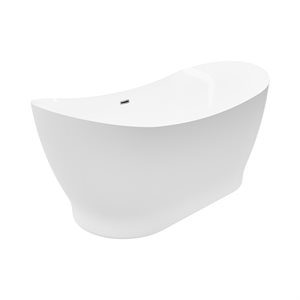 Tundra White Freestanding Bathtub 65" with faucet