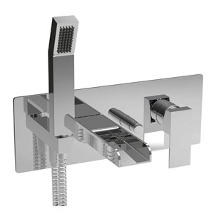 Pressure balanced wall-mounted tub faucet with hand shower