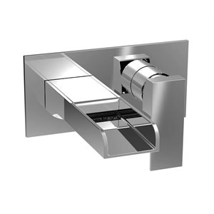 Single lever wall-mounted lavatory faucet, drain not include