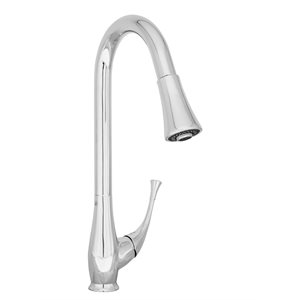 High single hole kitchen faucet with 2-function pull-down sp