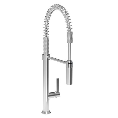 Industrial style, single hole kitchen faucet with 2-function