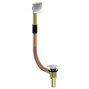 "20"" brass push-button waste and overflow drain "