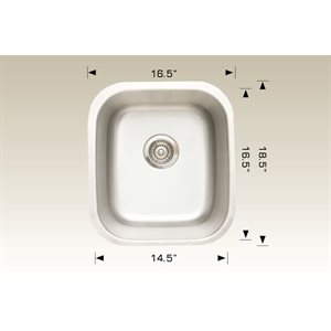Single Kitchen sink ss 16.5x18.5x9