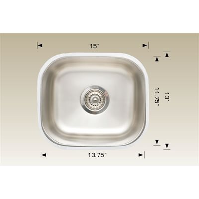 Single Kitchen sink ss 15x13x7