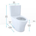 TOTO® Aquia® IV Two-Piece Elongated Dual Flush 1.28 and 0.8 GPF Toilet with CEFIONTECT, Cotton White - CST446CEMFG#01
