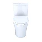 TOTO Aquia IV Two-Piece Elongated Dual Flush 1.28 and 0.8 GPF Skirted Toilet with CEFIONTECT, Cotton White - CST446CEMG#01
