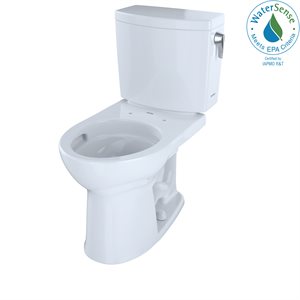 TOTO® Drake® II 1G® Two-Piece Round 1.0 GPF Universal Height Toilet with CEFIONTECT and Right-Hand Trip Lever, Cotton White - CST453CUFRG#01