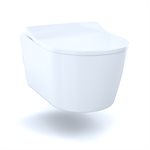 TOTO® RP Wall-Hung Contemporary D-Shape Dual Flush 1.28 and 0.9 GPF Toilet with CEFIONTECT®, Cotton White - CT447CFG#01