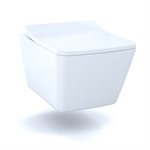 TOTO® SP Wall-Hung Contemporary Square-Shape Dual Flush 1.28 and 0.9 GPF Toilet with CEFIONTECT®- CT449CFG#01