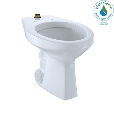 TOTO® Elongated Floor-Mounted Flushometer ADA Compliant Toilet Bowl with Top Spud, Cotton White - CT705ULN#01