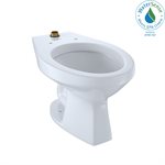 TOTO® Elongated Floor-Mounted Flushometer Toilet Bowl with Top Spud and CEFIONTECT, Cotton White - CT705UNG#01
