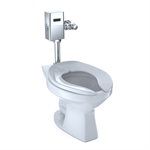 TOTO® Elongated Floor-Mounted Flushometer Toilet Bowl with Top Spud, Cotton White - CT705UN#01