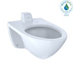 TOTO® Elongated Wall-Mounted Flushometer Toilet Bowl with Back Spud and CEFIONTECT, Cotton White - CT708UVG#01