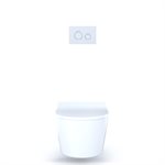 TOTO® RP Wall-Hung D-Shape Toilet and DuoFit® In-Wall 1.28 and 0.9 GPF Dual-Flush Tank System with Copper Supply, White Matte - CWT447247CMFG#WH