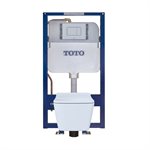 Toilette de forme carrée suspendue TOTO® SP et système de réservoir à double chasse encastré DuoFit® 1,28 et 0,9 GPF avec alimentation en cuivre- CWT449249CMFG#MS