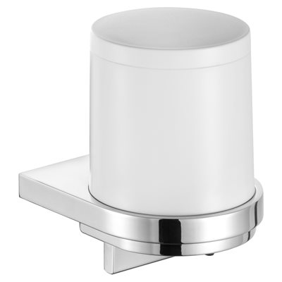 Lotion dispenser | polished chrome / white