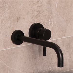 TRIM - Wall-mount two-hole faucet with one lever handle on t