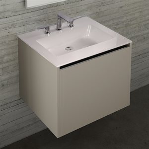 Vanity top solid surface Bathroom Sink with overflow. W 24
