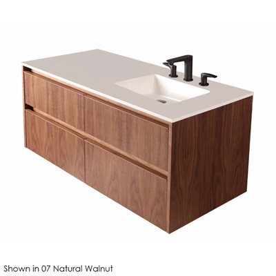 Wall-mount under-counter vanity with two drawers and plumbin