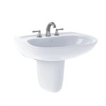 TOTO® Prominence® Oval Wall-Mount Bathroom Sink with CEFIONTECT and Shroud for 4 Inch Center Faucets, Cotton White - LHT242.4G#01