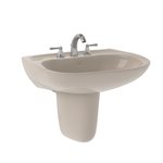 Lavabo de salle de bain mural ovale TOTO® Prominence® avec CEFIONTECT et trous pour robinets centraux de 8 pouces, os - LHT242.8G#03