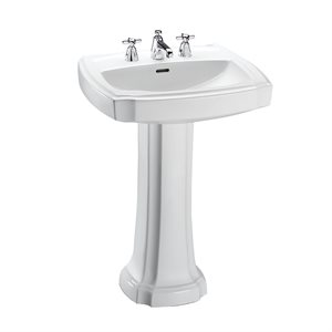 TOTO® Guinevere® 27-1 / 8" x 19-7 / 8" Rectangular Pedestal Bathroom Sink for 8 Inch Center Faucets, Cotton White - LPT970.8#01