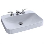 Lavabo de salle de bain rectangulaire TOTO® Arvina™ de 23 po avec CEFIONTECT pour robinets centraux de 8 po, coton blanc - LT416.8G#01