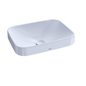 TOTO® Arvina™ Rectangular 20" Vessel Bathroom Sink with CEFIONTECT, Cotton White - LT425G#01