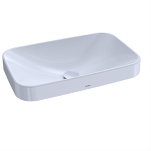 TOTO® Arvina™ Rectangular 23" Vessel Bathroom Sink with CEFIONTECT, Cotton White - LT426G#01