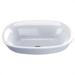 TOTO® Maris™ Oval Semi-Recessed Vessel Bathroom Sink with CEFIONTECT, Cotton White - LT480G#01