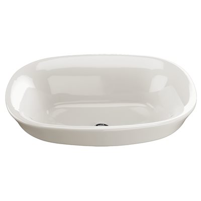 Lavabo de salle de bain semi-encastré ovale TOTO® Maris™ avec CEFIONTECT, blanc colonial - LT480G#11