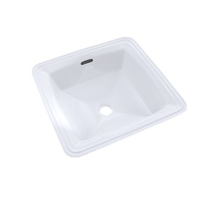 TOTO® Connelly™ Square Undermount Bathroom Sink with CEFIONTECT, Cotton White - LT491G#01