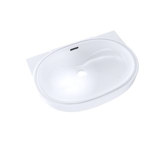 TOTO® Oval 19-11 / 16" x 13-3 / 4" Undermount Bathroom Sink with CEFIONTECT, Cotton White - LT546G#01