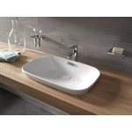TOTO® Neorest® Kiwami® Rectangular Semi-Recessed Fireclay Vessel Bathroom Sink with CEFIONTECT, Cotton White - LT994G#01