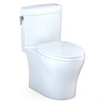 TOTO® Aquia IV® Cube Two-Piece Elongated Dual Flush 1.28 and 0.8 GPF Universal Height Toilet with CEFIONTECT®, WASHLET®+ Ready, Cotton White - MS436124CEMFG#01