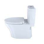TOTO® Aquia® IV Two-Piece Elongated Dual Flush 1.28 and 0.8 GPF Universal Height Toilet with CEFIONTECT®, WASHLET®+ Ready, Cotton White - MS446124CEMFG#01