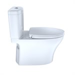 TOTO Aquia IV WASHLET+ Two-Piece Elongated Dual Flush 1.28 and 0.8 GPF Toilet with CEFIONTECT, Cotton White - MS446124CEMG#01