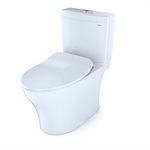 TOTO® Aquia® IV Two-Piece Elongated Dual Flush 1.28 and 0.8 GPF Toilet with CEFIONTECT® and SoftClose® Seat, WASHLET®+ Ready, Cotton White - MS446234CEMG#01