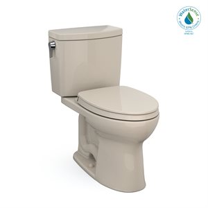TOTO® Drake® II 1G® Two-Piece Elongated 1.0 GPF Universal Height Toilet with CEFIONTECT and SS124 SoftClose Seat, WASHLET+ Ready, Bone - MS454124CUFG#03