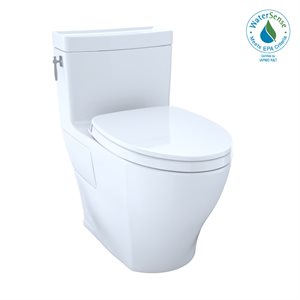 TOTO Aimes WASHLET+ One-Piece Elongated 1.28 GPF Universal Height Skirted Toilet with CEFIONTECT, Colonial White - MS626124CEFG#11