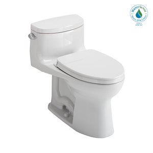 TOTO® Supreme® II One-Piece Elongated 1.28 GPF Universal Height Toilet with CEFIONTECT and SS124 SoftClose Seat, WASHLET+ Ready, Cotton White - MS634124CEFG#01