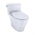 TOTO® Nexus® 1G® One-Piece Elongated 1.0 GPF Universal Height Toilet with CEFIONTECT and SS234 SoftClose Seat, WASHLET+ Ready, Cotton White - MS642234CUFG#01