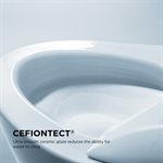 TOTO® Carolina® II One-Piece Elongated 1.28 GPF Universal Height Toilet with CEFIONTECT and SS124 SoftClose Seat, WASHLET+ Ready, Cotton White - MS644124CEFG#01