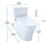 TOTO® WASHLET®+ Aquia® IV Two-Piece Elongated Dual Flush 1.28 and 0.8 GPF Toilet with Auto Flush S550e Bidet Seat, Cotton White - MW4463056CEMFGA#01