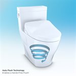 TOTO WASHLET®+ Legato® One-Piece Elongated 1.28 GPF Toilet with Auto Flush S500e Bidet Seat, Cotton White - MW6243046CEFGA#01