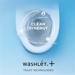 TOTO WASHLET+® Aimes Toilette monocoque allongée 1,28 GPF et siège de bidet contemporain WASHLET S550e, coton blanc - MW6263056CEFG#01