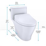TOTO® WASHLET®+ Nexus® One-Piece Elongated 1.28 GPF Toilet with S500e Bidet Seat, Cotton White - MW6423046CEFG#01