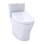 TOTO® WASHLET®+ Aquia® IV 1G® One-Piece Elongated Dual Flush 1.0 and 0.8 GPF Toilet with Auto Flush S550e Bidet Seat, Cotton White - MW6463056CUMFGA#01